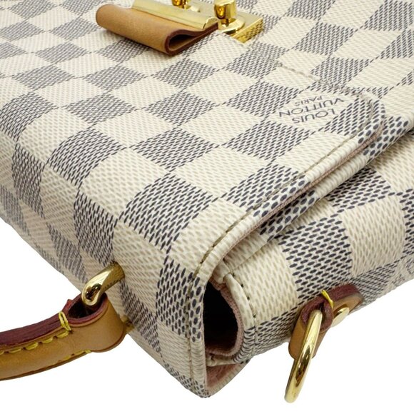 Louis Vuitton Croisette Damier Azur Satchel Crossbody Bag Rose Ballerine - Picture 7 of 16